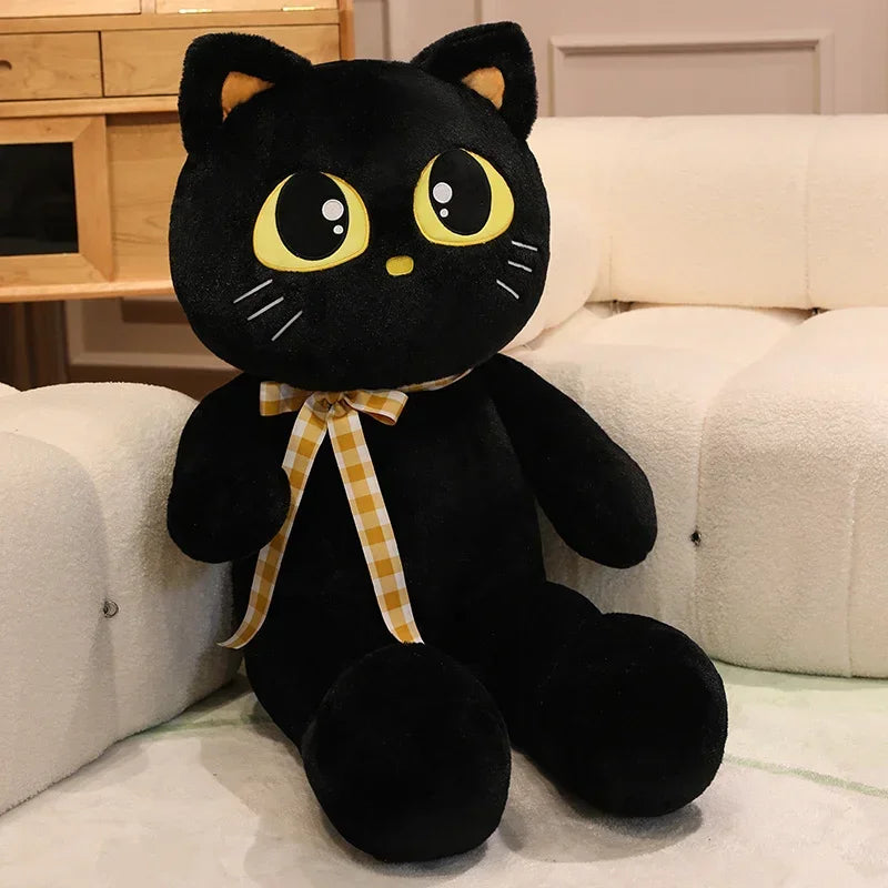 Kawaii Cat Plush Pillow – Soft Stuffed Cartoon Cat Sofa Cushion Doll (3 Colors, 60–100cm)