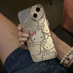 Kawaii Hello Kitty Phone Protective Case Miniso Anime Lovely Girl Good-Looking Full Screen Powder