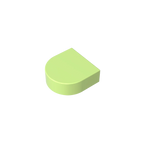Gobricks Tile Round 1 x 1 Half Circle Extended | Compatible Brick Building Block