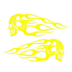 2Pcs/Set Flame Skulls Decals Motorcycle