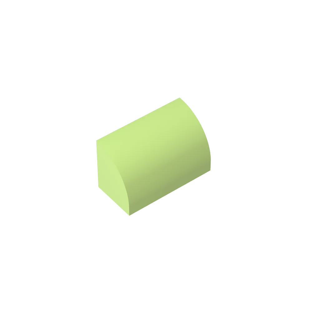Gobricks GDS-M063 Curved Brick 1 x 2 x 1 No Studs | Compatible Building Block