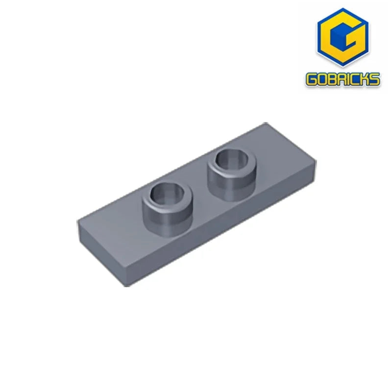 Gobricks GDS-1504 Plate, Modified 1 x 3 with 2 Studs (Double Jumper) | Compatible Building Block Piece