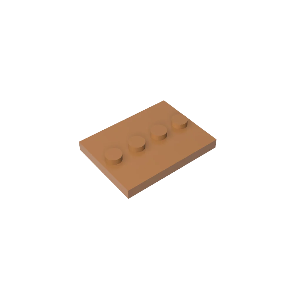 Gobricks GDS-980 Tile, Modified 3 x 4 with 4 Studs in Center | Compatible Building Block for DIY and MOC