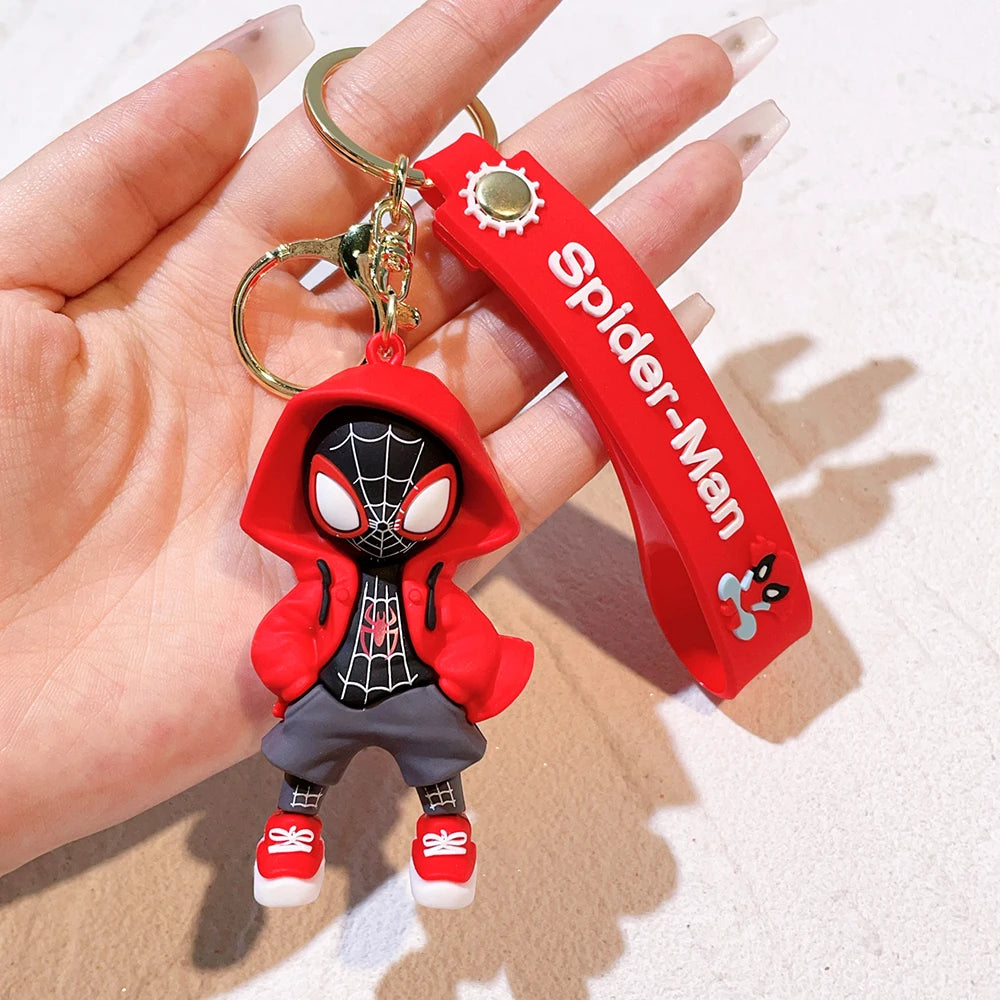 Disney Marvel Spider-Man Keychain Cartoon Comics Avengers Series Key Ring Pendant Ornaments Jewelry Gifts for Friends