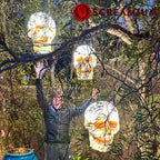Giant Skull Pendant Lantern Prop 20-Inch-Tall Waterproof Outdoor Halloween Decoration