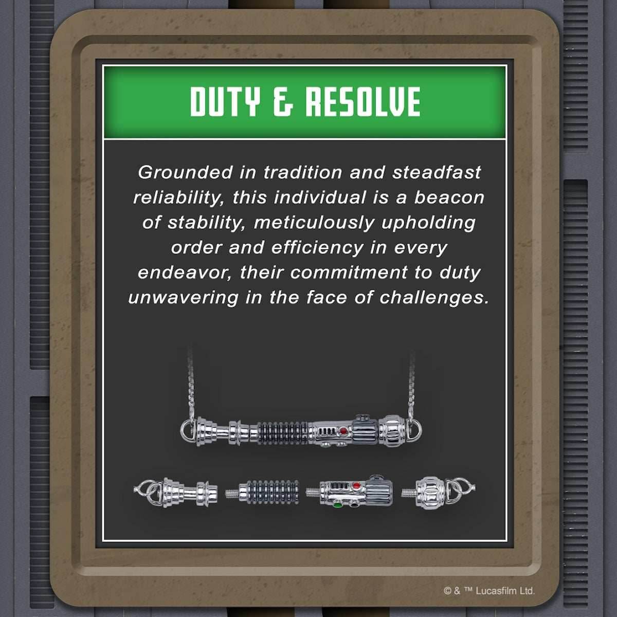 Star Wars X RockLove LIGHTSABER WORKSHOP Duty and Resolve Lightsaber Necklace - 