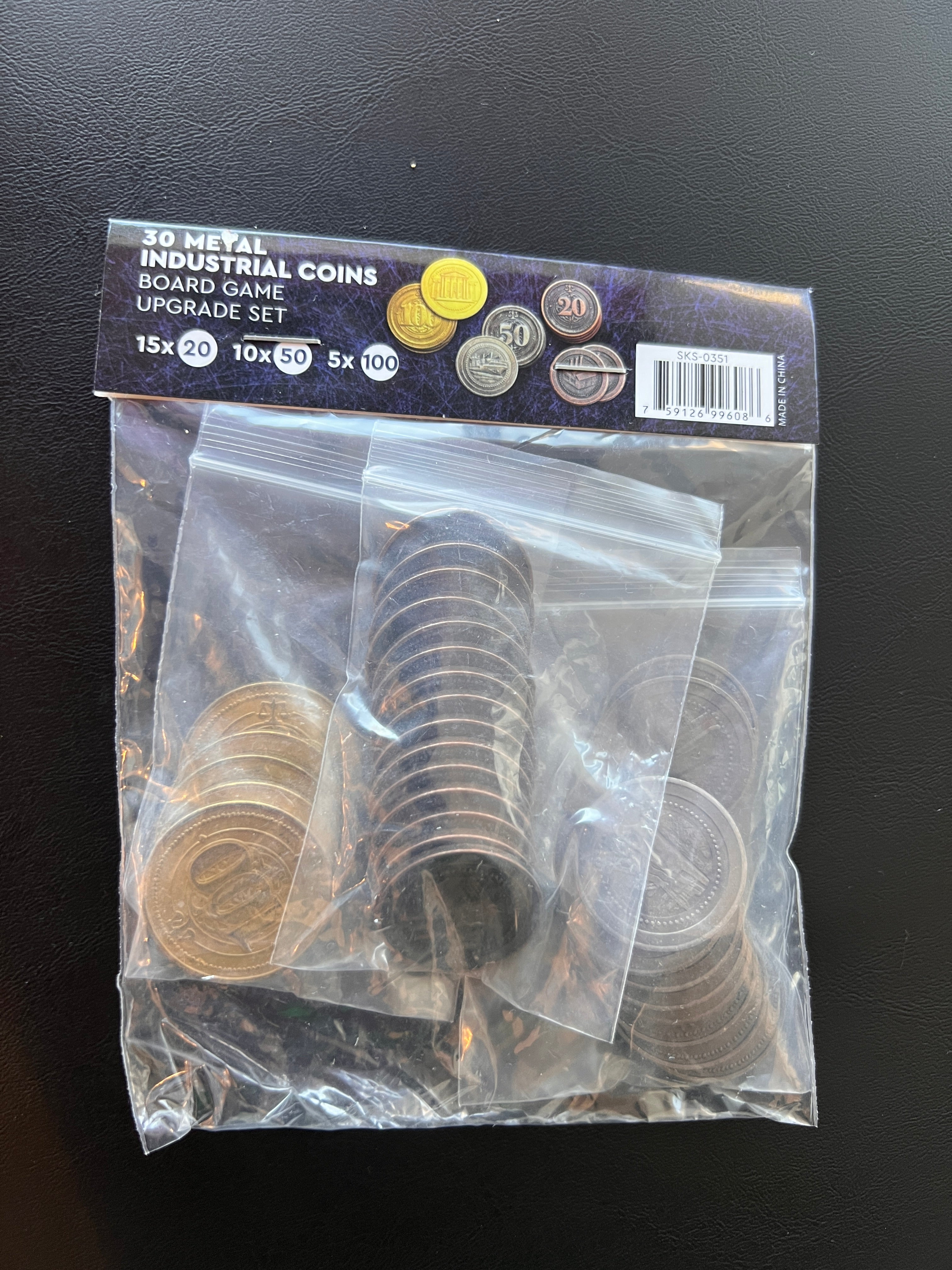 30 Metal Coin HIGH VALUE Board Game Upgrade Set (Industrial Coins)
