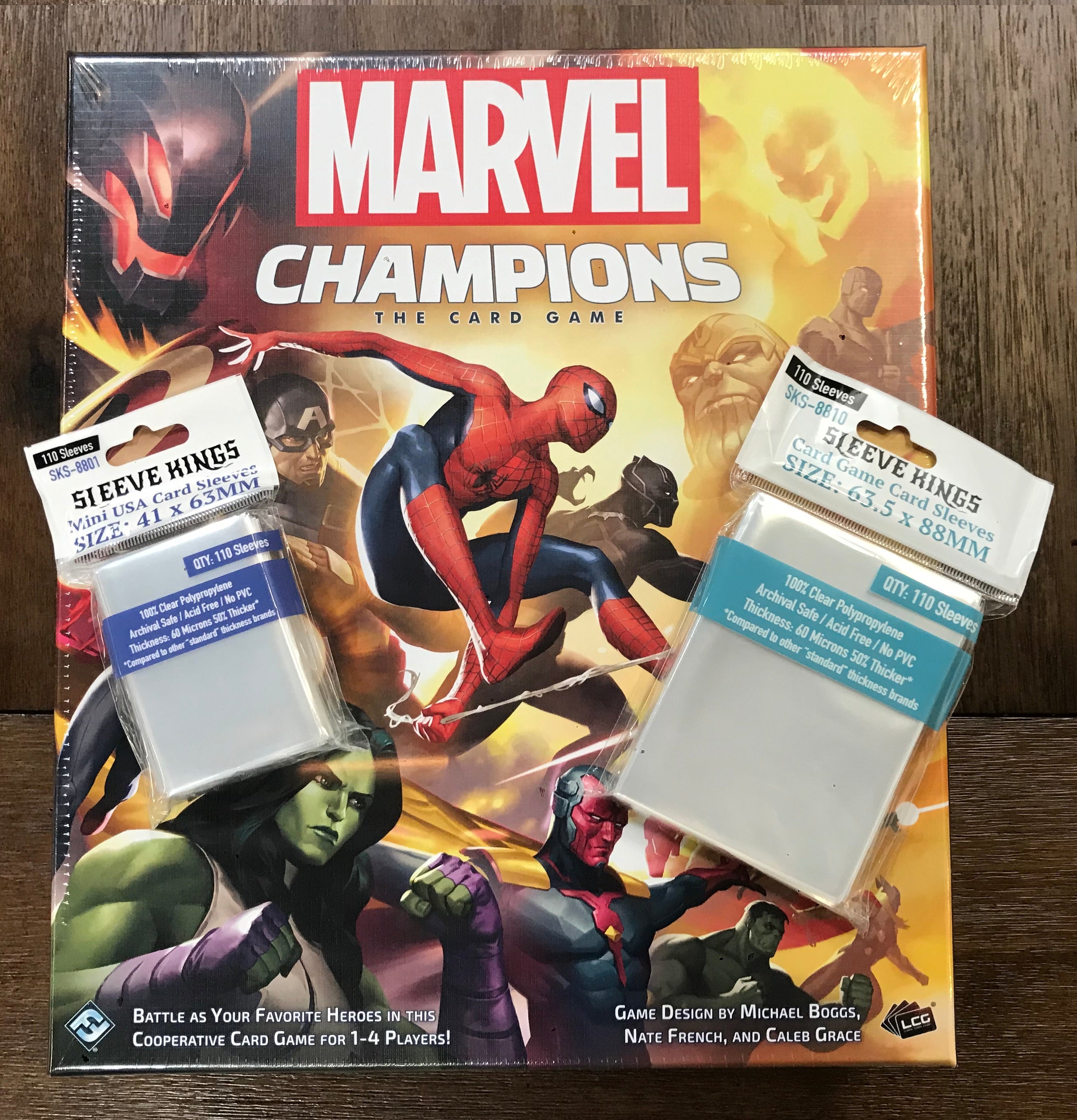 "Marvel Champions: The Card Game" Core Set Compatible Sleeve Bundle (8801 X 1 + 8810 X 4)