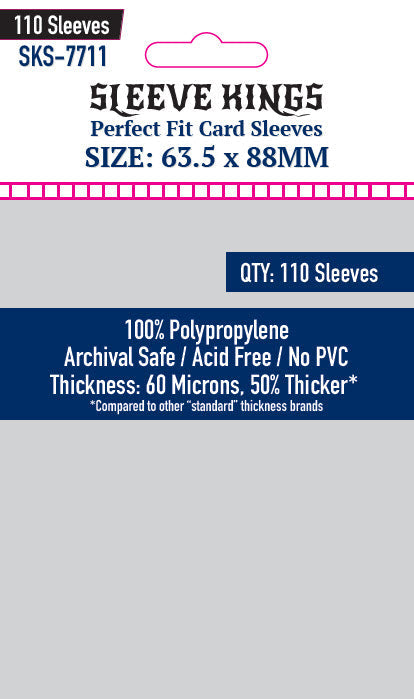 Perfect Fit Internal (Inner) Card Sleeves (63.5x88mm) 110 Pack, 60 Microns, SKS-7711