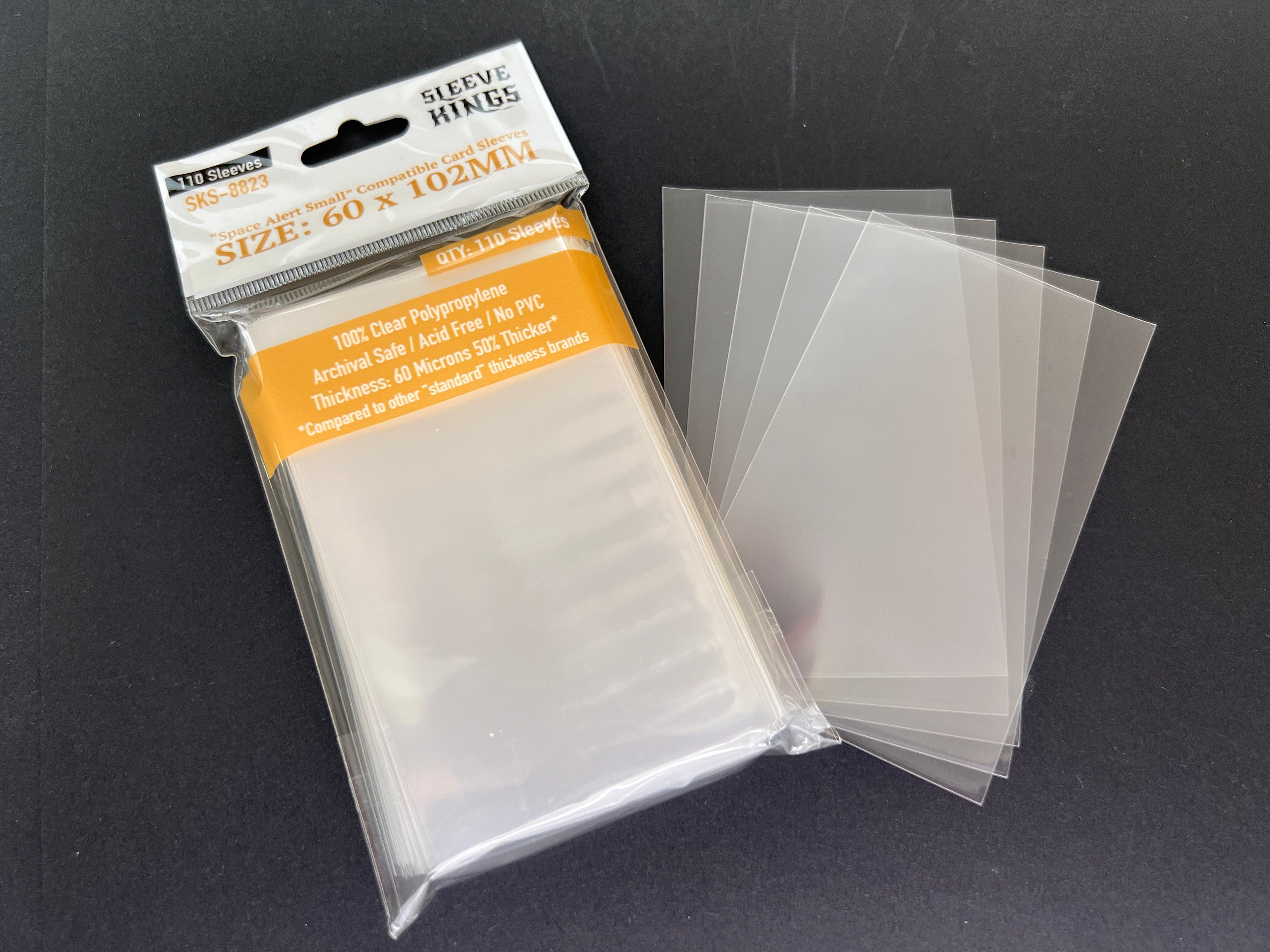 "Space Alert" Compatible Sleeves (60x102mm) 110 Pack, 60 Micron, SKS-8823