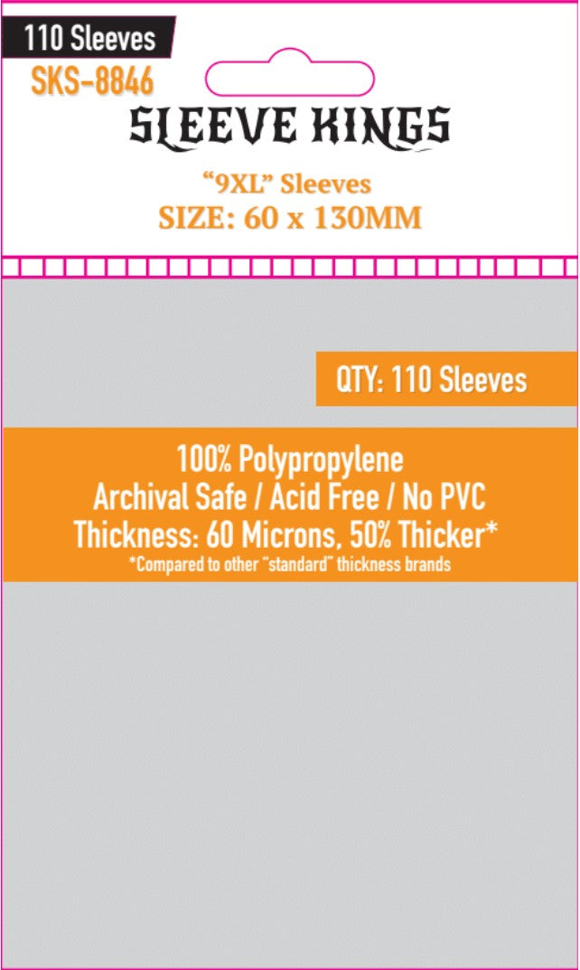 9XL Game Card Sleeves (60x130mm) 110 Pack, 60 Microns, SKS-8846