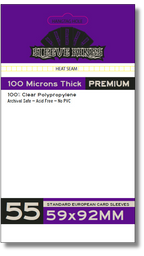 Premium Standard European Card Sleeves (59x92mm) 55 Pack, 100 Micron, SKS-9904