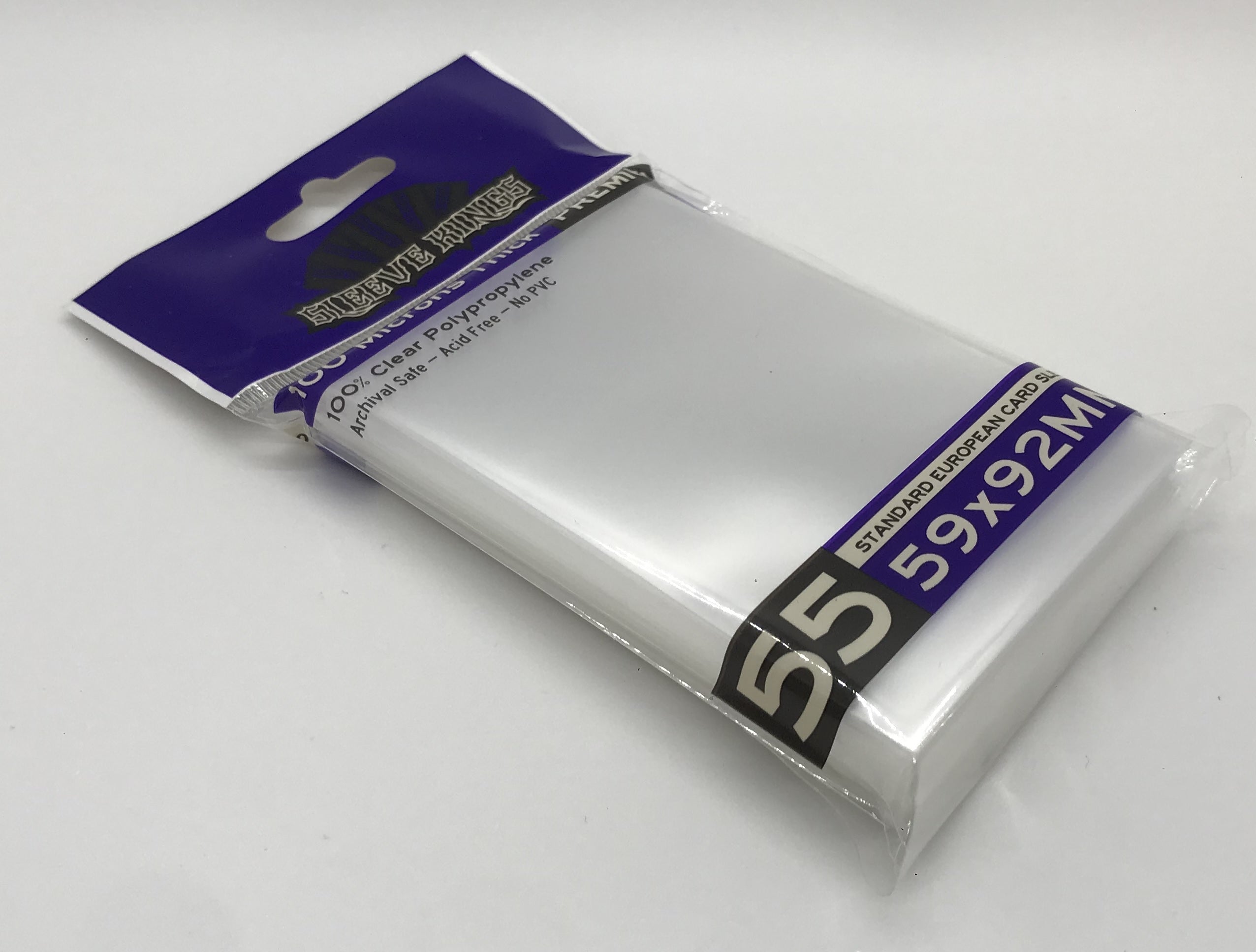 Premium Standard European Card Sleeves (59x92mm) 55 Pack, 100 Micron, SKS-9904
