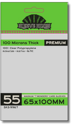 Premium "7 Wonders" Magnum Card Sleeves (65x100mm) 55 Pack, 100 Micron, SKS-9967