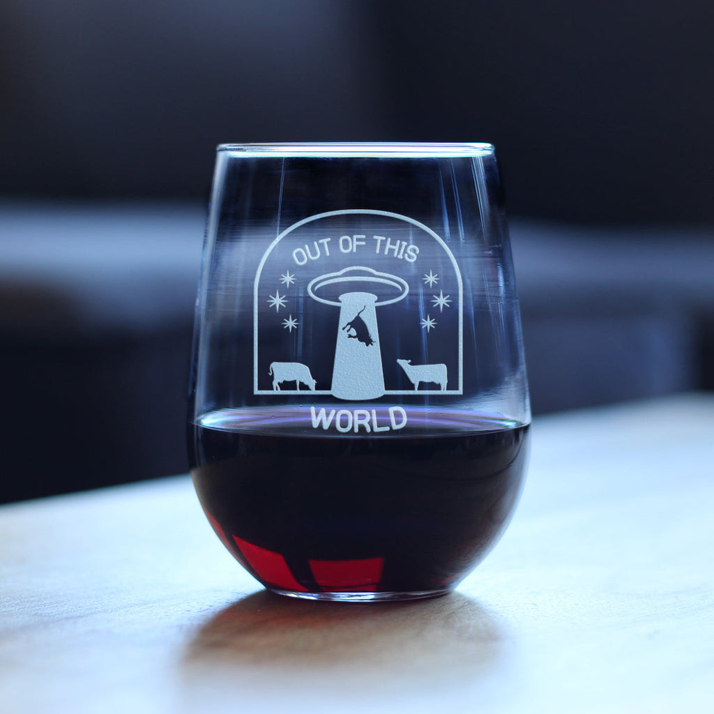 Out of This World - 17 Ounce Stemless Wine Glass