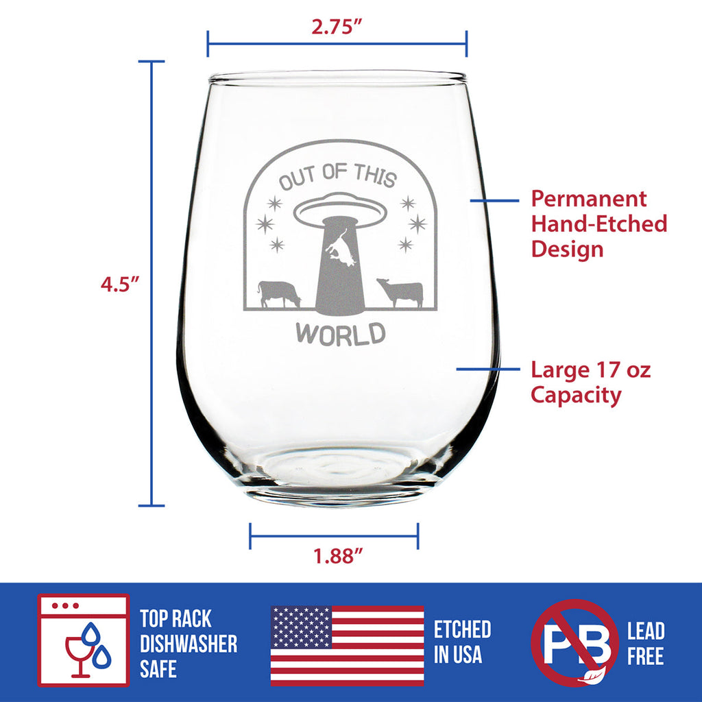 Out of This World - 17 Ounce Stemless Wine Glass