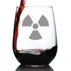 Radiation Symbol Stemless Wine Glass - Unique Engraved Gifts for Medical Professionals, Nurses & Radiologists