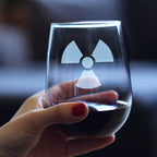 Radiation Symbol Stemless Wine Glass - Unique Engraved Gifts for Medical Professionals, Nurses & Radiologists