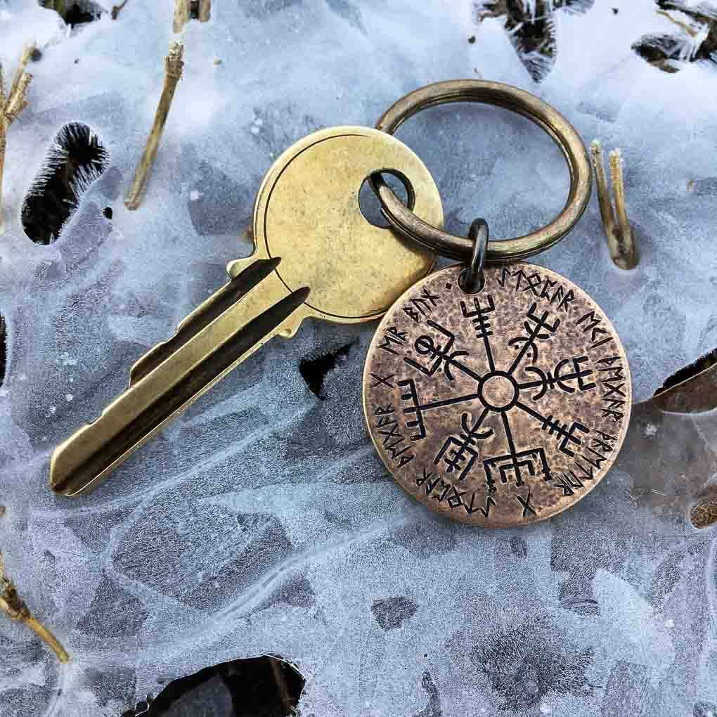 Vegvisir Norse Compass Bronze Keyring - 