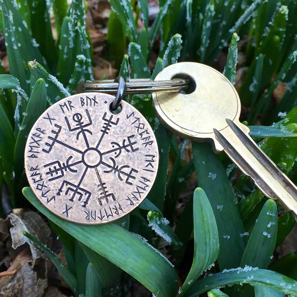 Vegvisir Norse Compass Bronze Keyring - 