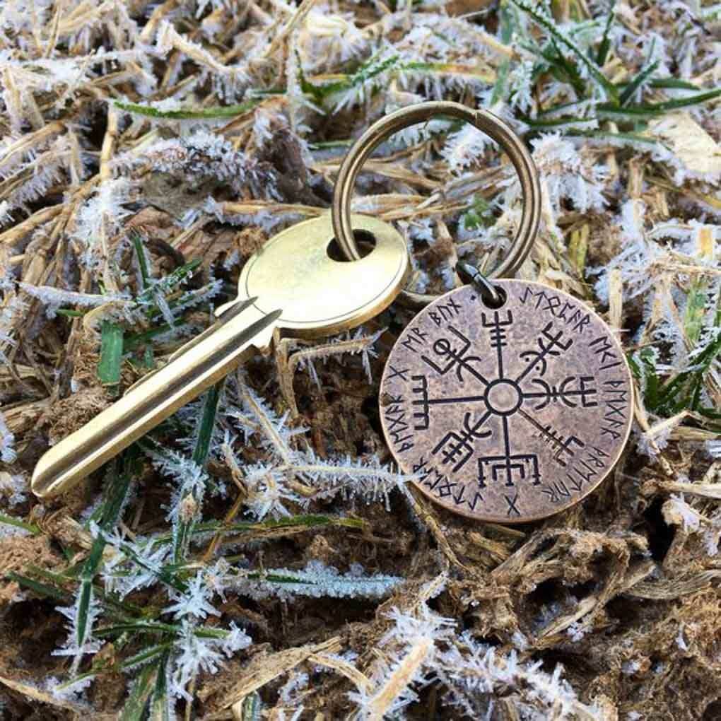 Vegvisir Norse Compass Bronze Keyring - 
