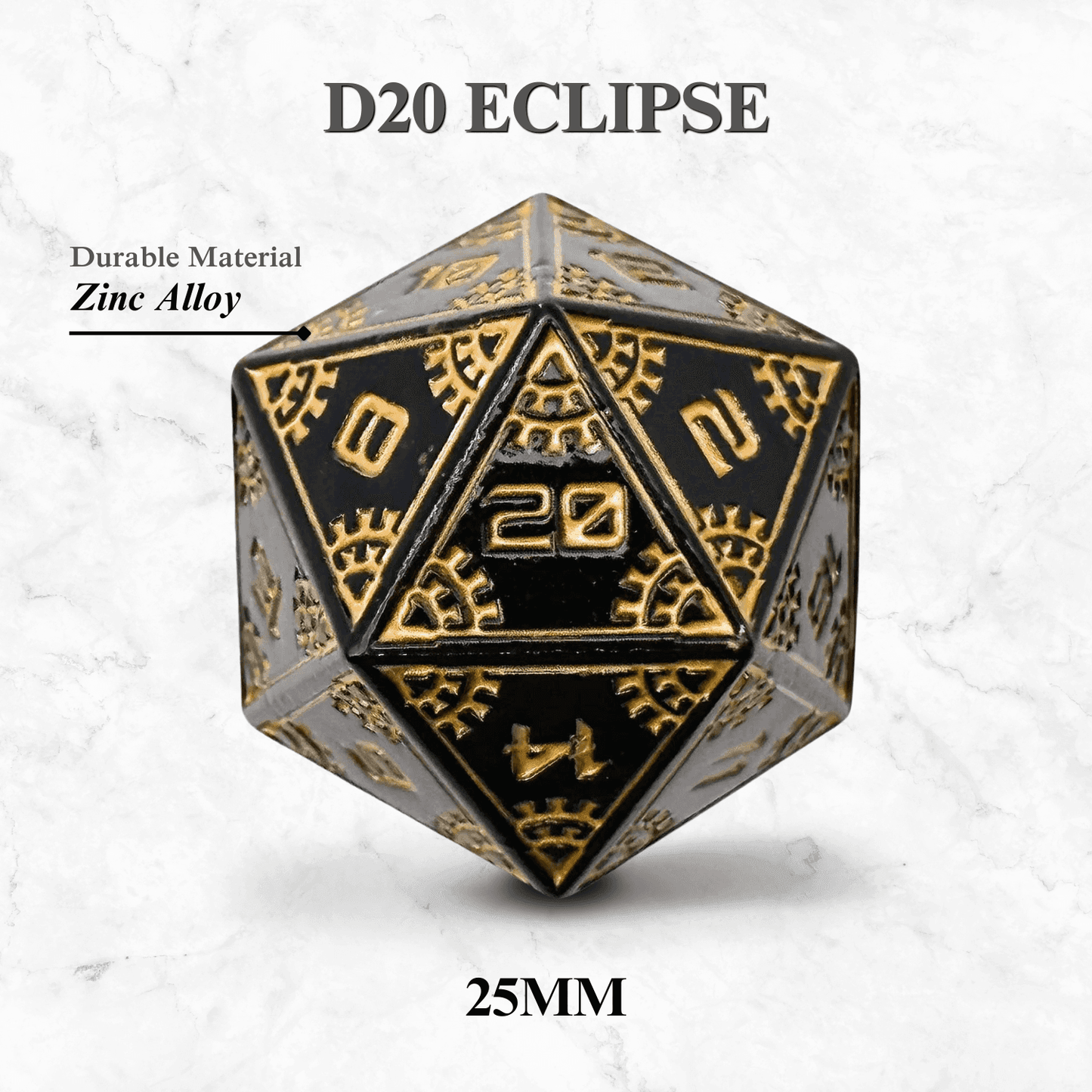 Space Dice Meteor Runestones™ - 25mm D20 - Eclipse - 