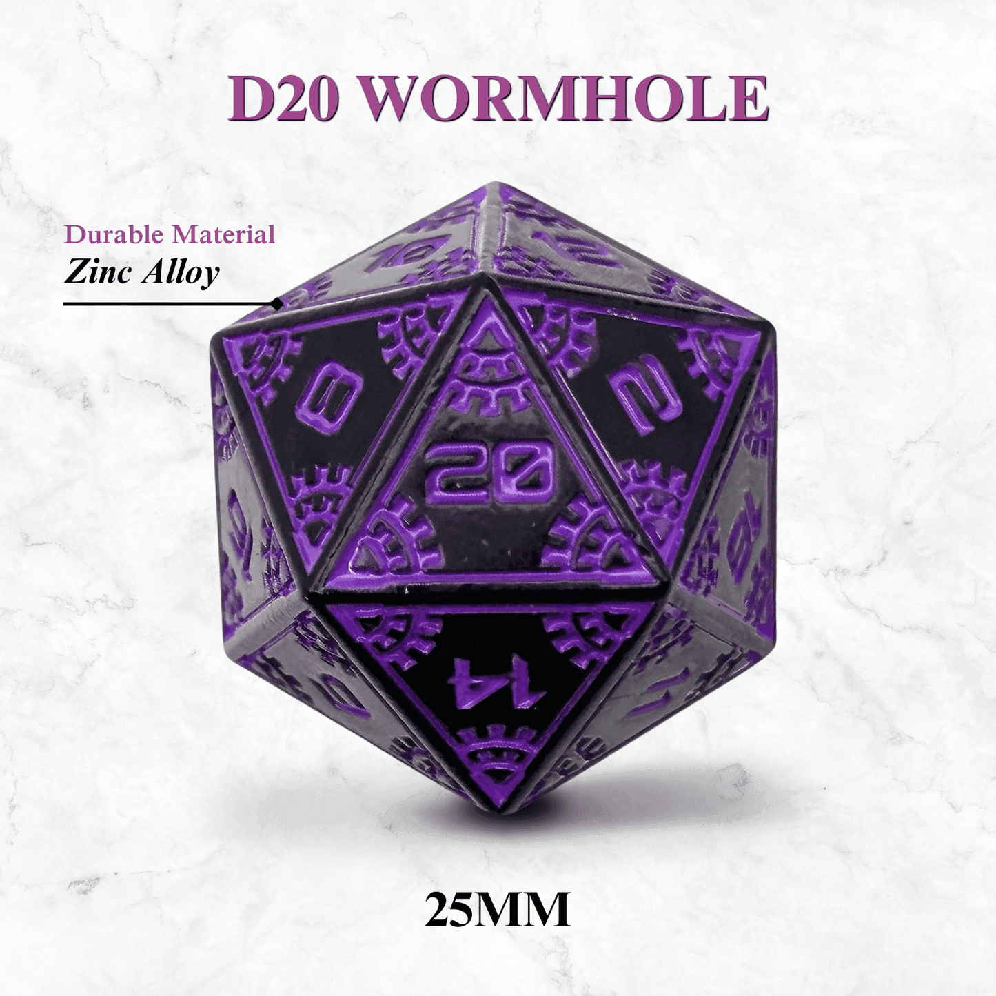 Space Dice Meteor Runestones™ - 25mm D20 - Wormhole - 