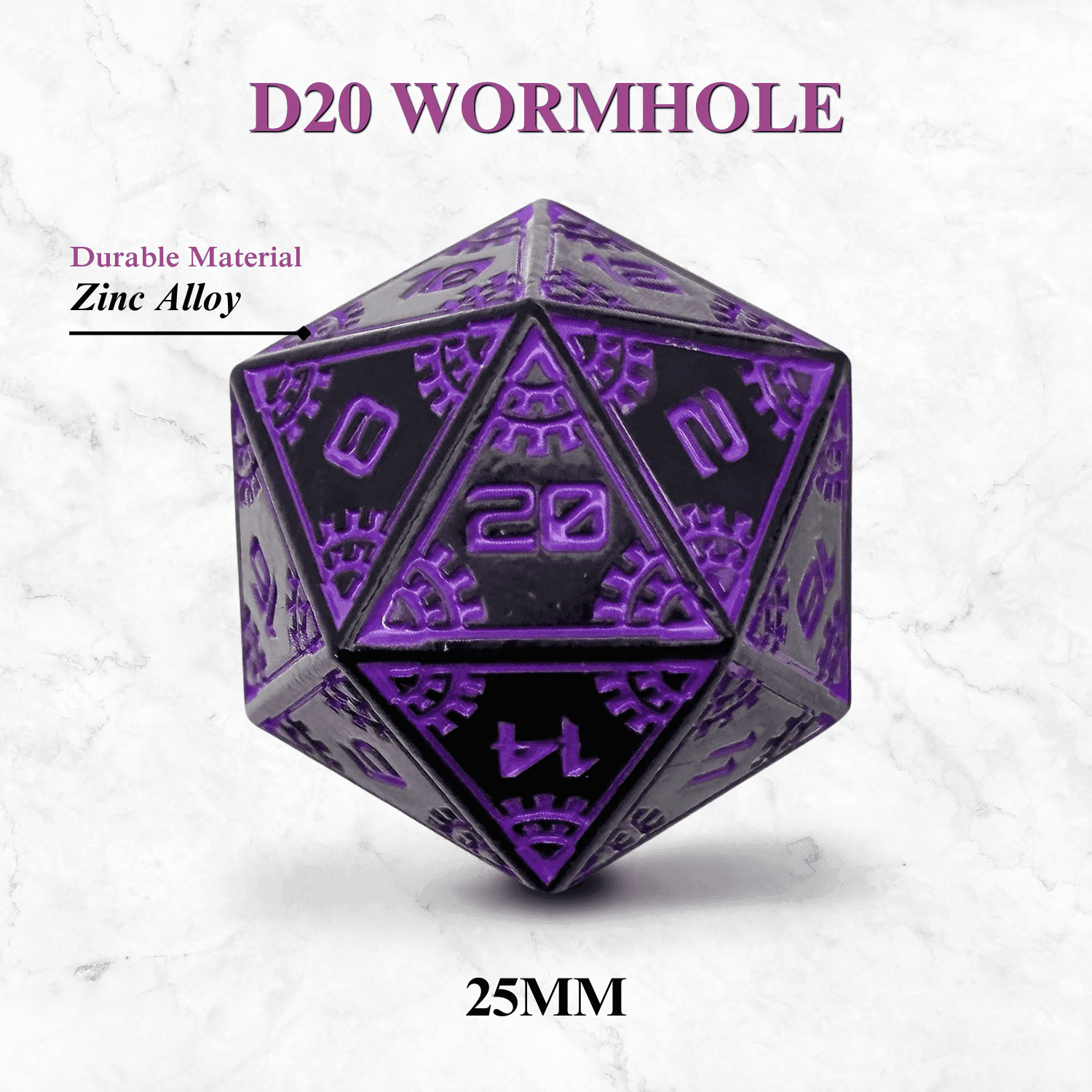 Space Dice Meteor Runestones™ - 25mm D20 - Wormhole - 