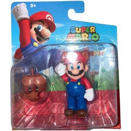SUPER MARIO Action Figure 2.5 Inch Racoon Mario with Super Leaf Accessory Collectible Toy - Role-Players
