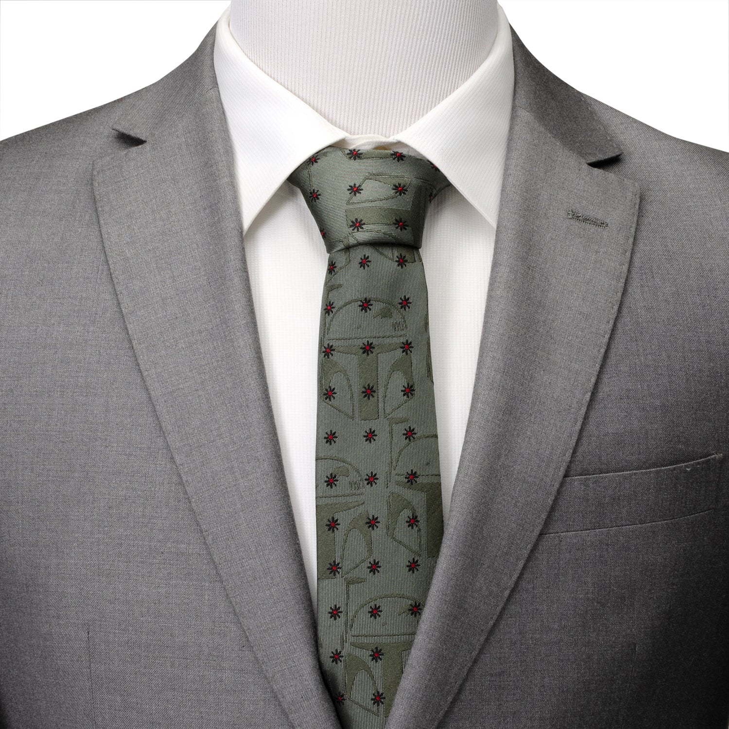 Star Wars Boba Fett Green Floral Motif Tie