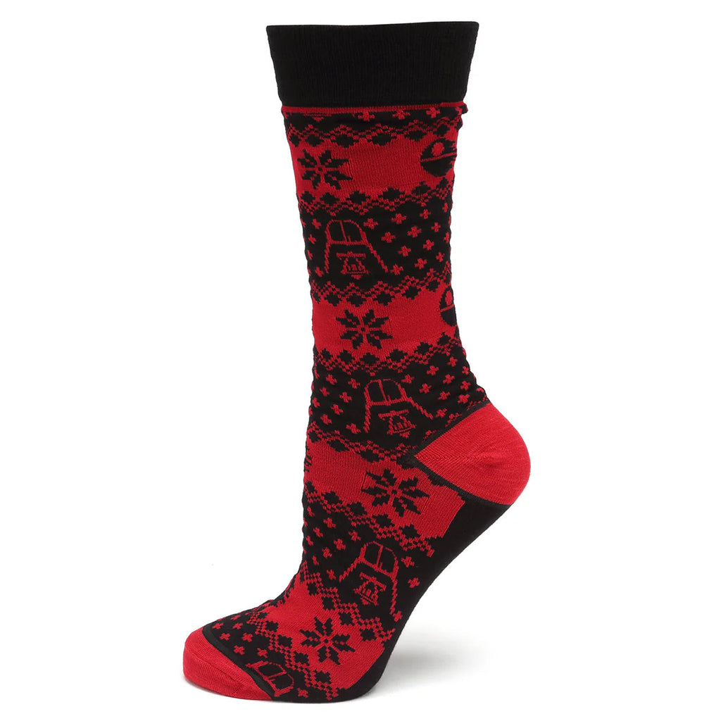 Star Wars Darth Vader Red and Black Holiday Dress Socks and Lapel Pin Gift Set