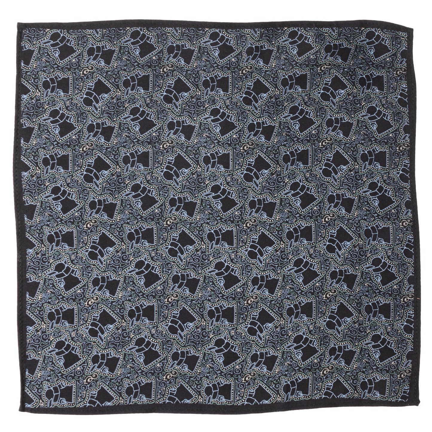 Star Wars Grogu Outline Navy Blue Pocket Square