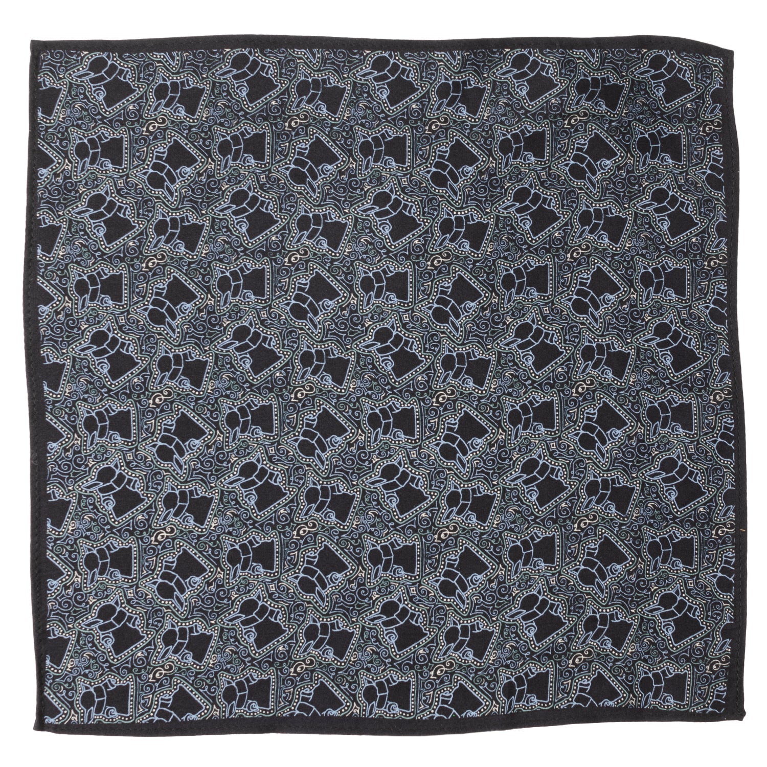 Star Wars Grogu Outline Navy Blue Pocket Square