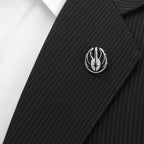 Star Wars Obi-Wan Kenobi Blue LIGHTSABER Pattern Black Dress Socks with Jedi Crest Lapel Pin Gift Set