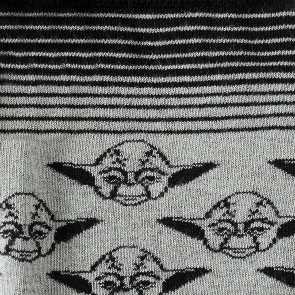 Star Wars Yoda Gray and Black Ombre Pattern Dress Socks with Jedi Crest Lapel Pin