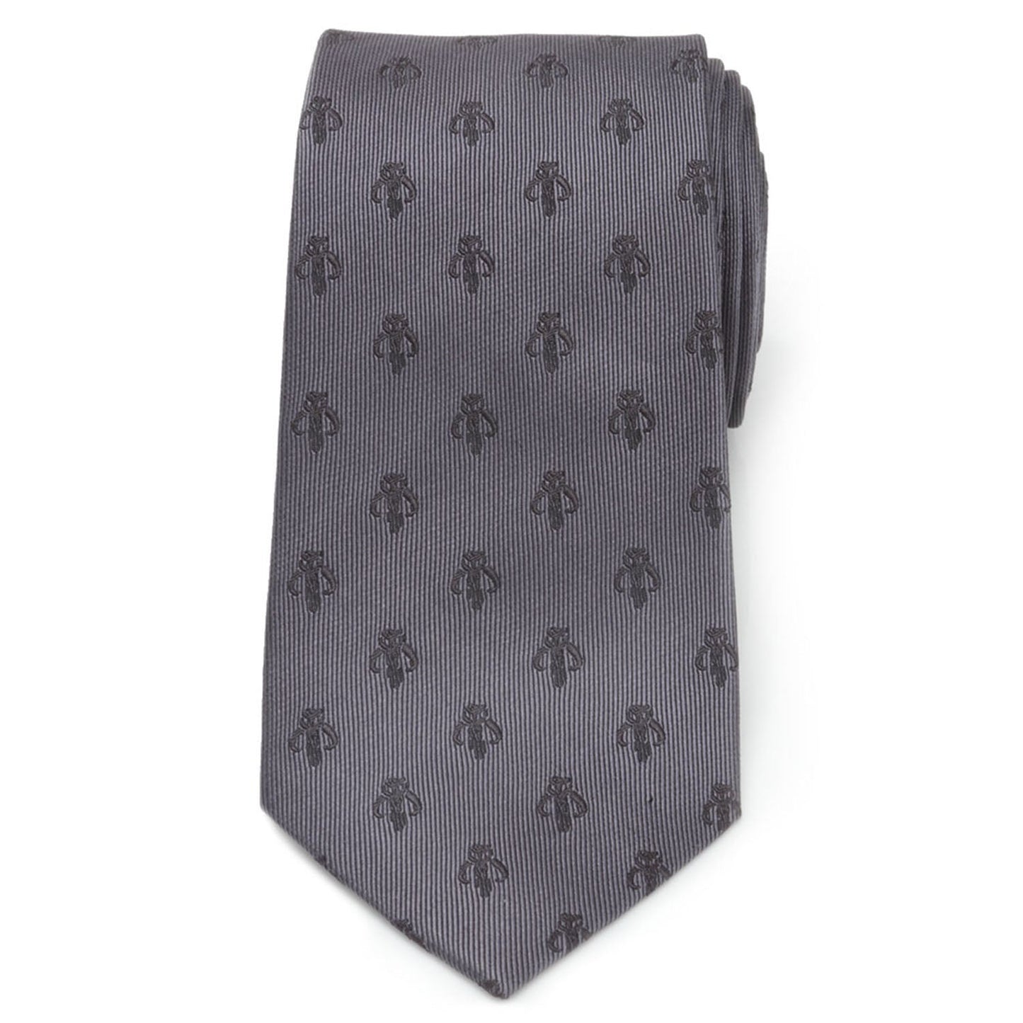 Star Wars Mandalorian Mythosaur Gray Tie, Red Pocket Square, Cufflinks, and Tie Bar Gift Set