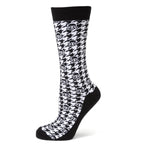 Star Wars Mandalorian Houndstooth Black and White Dress Socks and Lapel Pin Gift Set