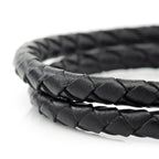 Star Wars Mandalorian Double Wrap Stainless Steel Black Bracelet