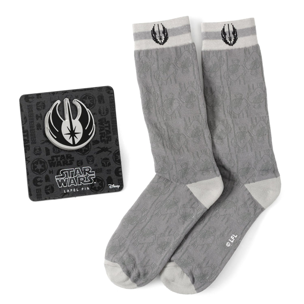Star Wars Obi-Wan Kenobi Gray Socks and Lapel Pin Gift Set