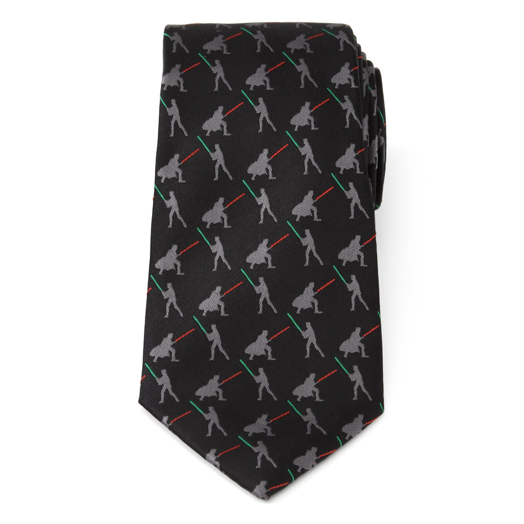 Star Wars Darth Vader and Luke Skywalker LIGHTSABER Battle Black Tie