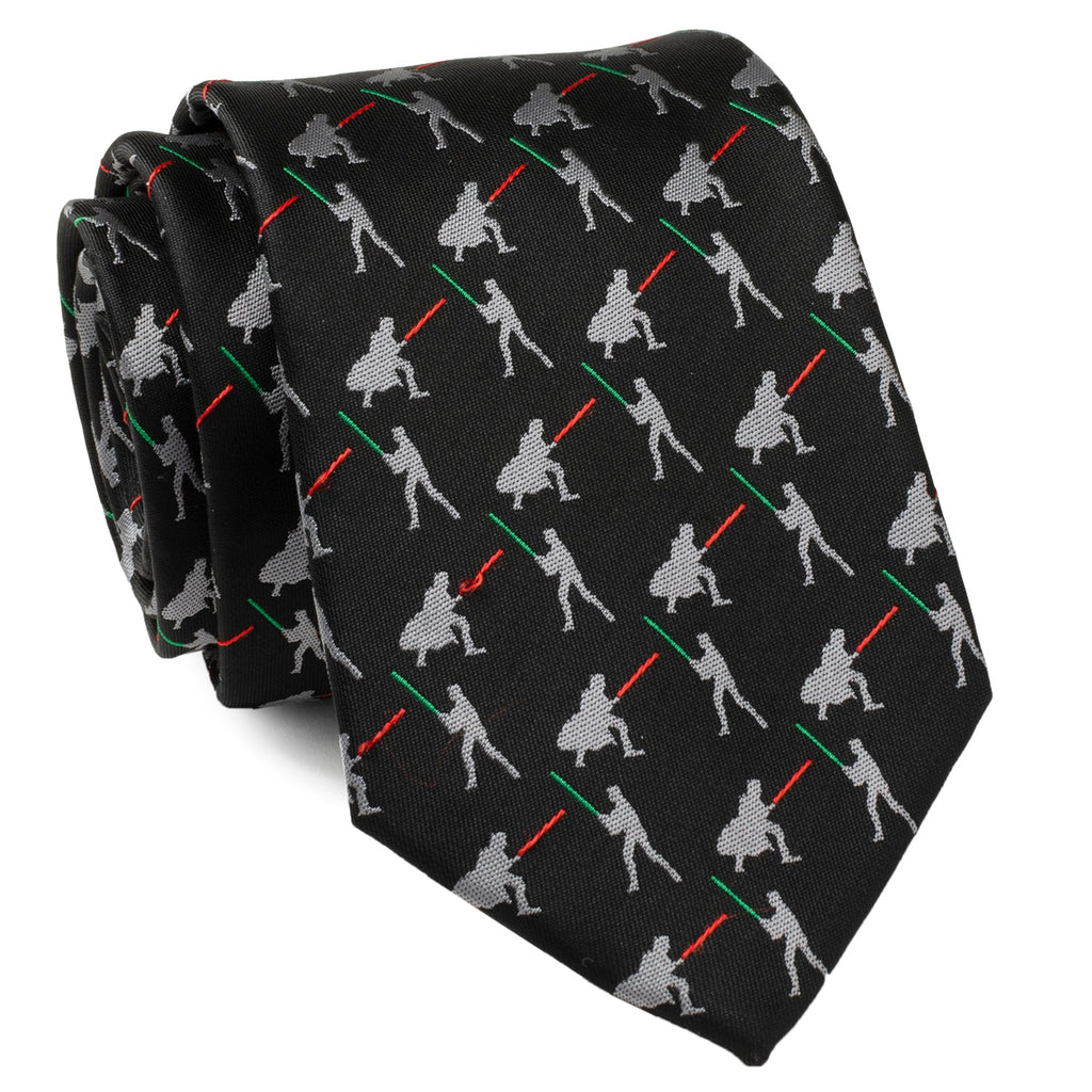 Star Wars Darth Vader and Luke Skywalker LIGHTSABER Battle Black Tie