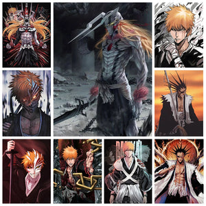 BLEACH DIY Diamond Painting Kurosaki Ichigo Zaraki Kenpachi Poster Hand Diamond Embroidery Home Room Decor Kids DIY