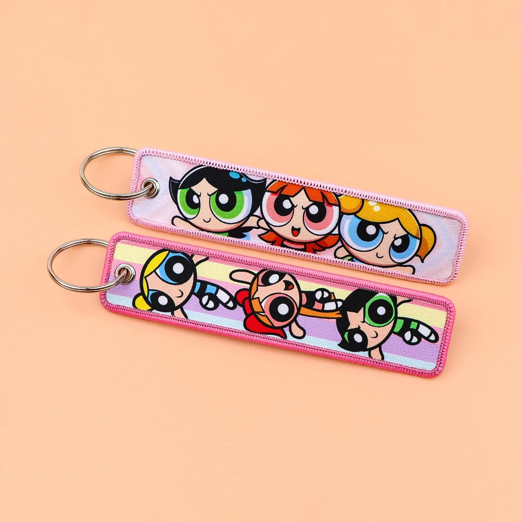 Vibrant Girls Embroidery Key Fob | Fashion Keychain for Cars and Bags