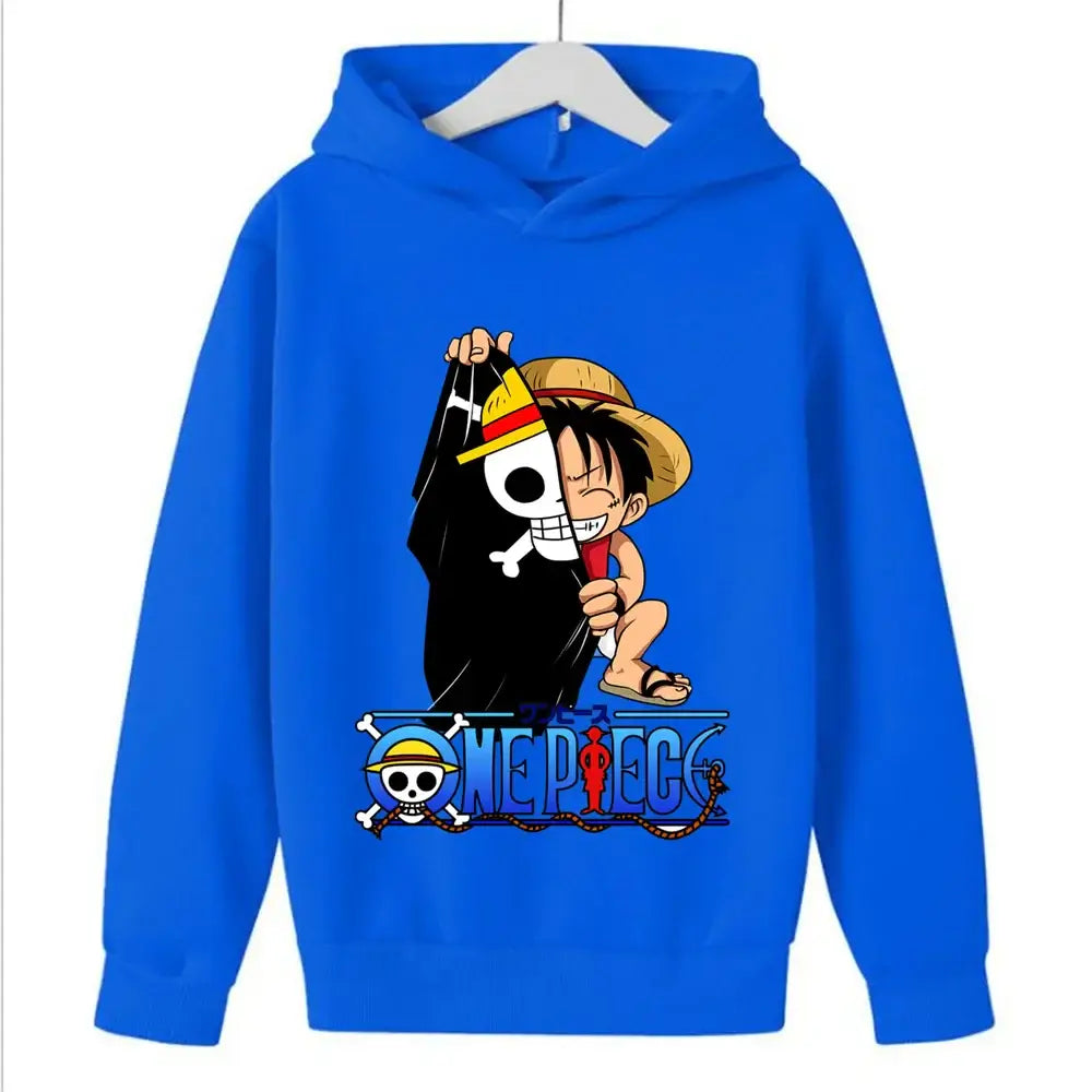 One Piece Hoodies Kids 2025 Luffy Pullover
