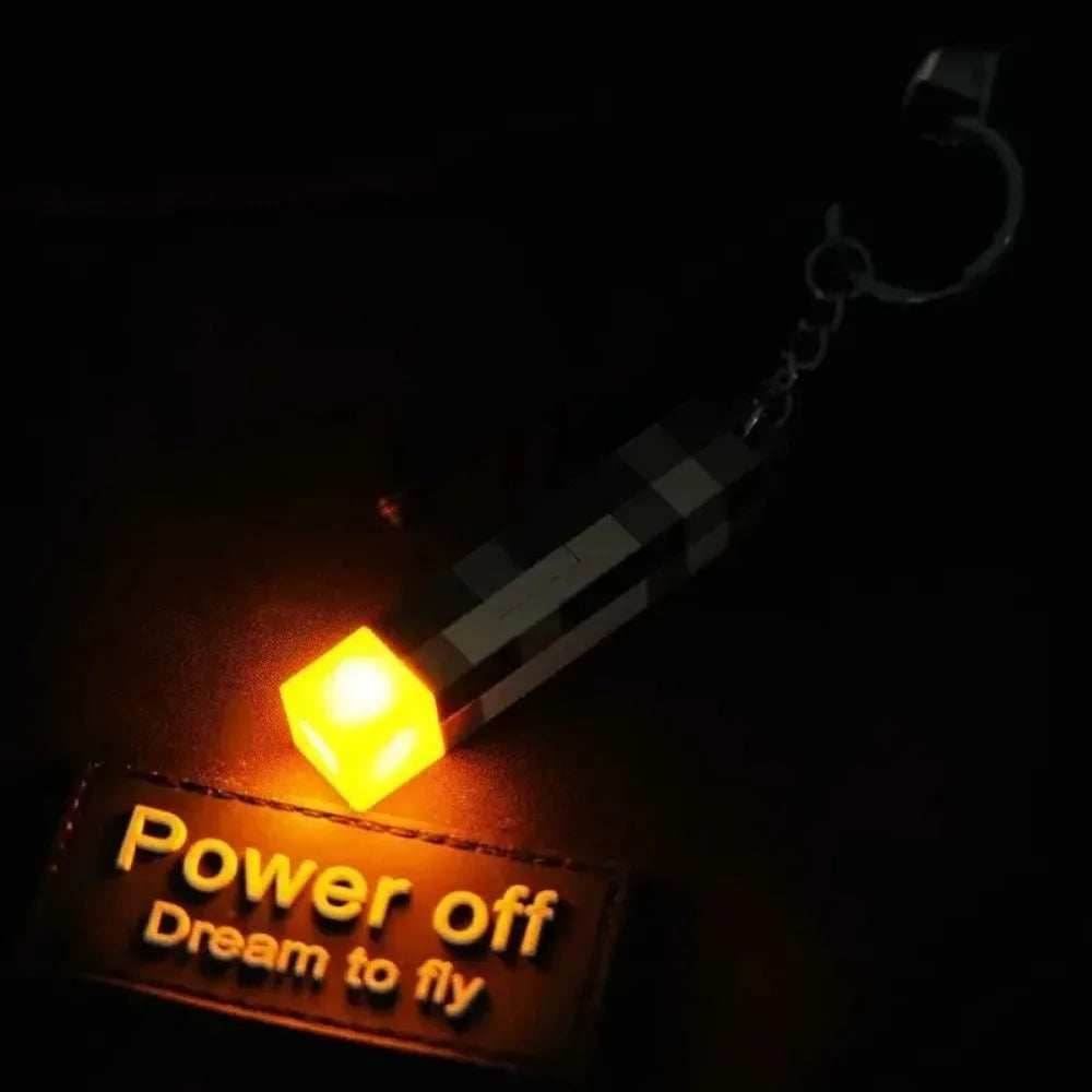 Minecraft Glow Keychain Torch Pendant Gift - 