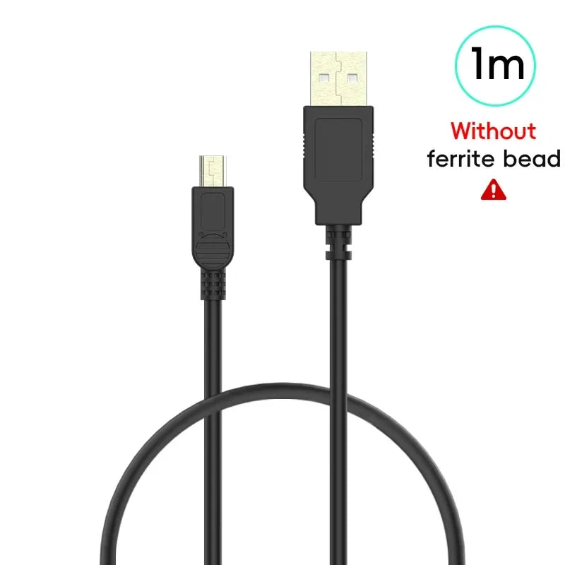 Data Frog USB A to Mini-B 5Pin Cable 1m/2m/3m | Charging & Data Sync for PSP, NDSi, PS3 & Wii U Pro
