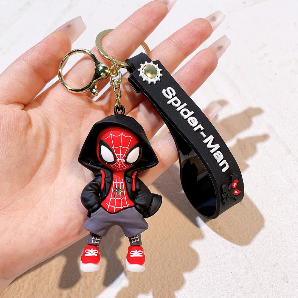 Disney Marvel Spider-Man Keychain Cartoon Comics Avengers Series Key Ring Pendant Ornaments Jewelry Gifts for Friends