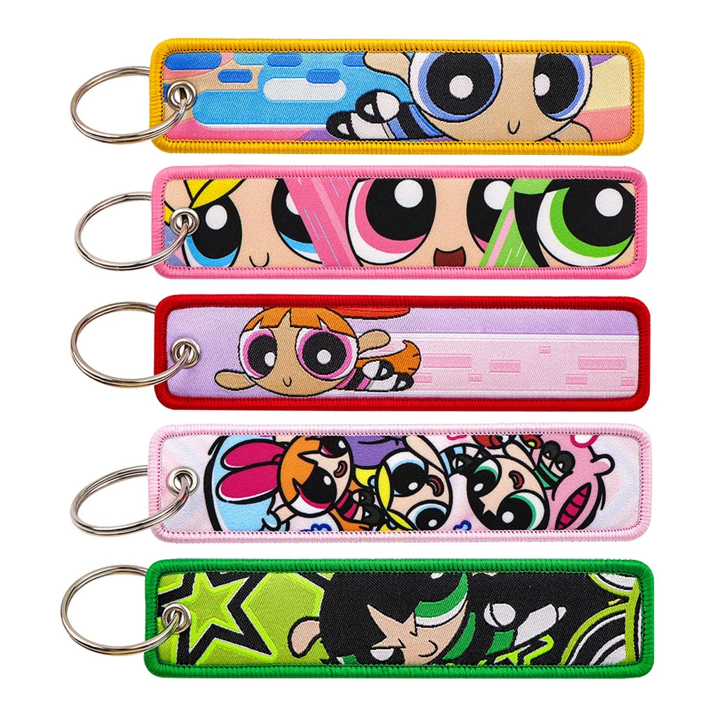Vibrant Girls Embroidery Key Fob | Fashion Keychain for Cars and Bags