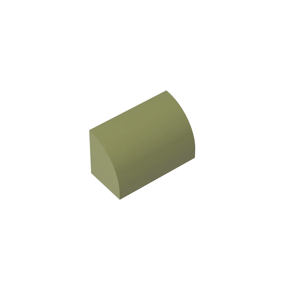 Gobricks GDS-M063 Curved Brick 1 x 2 x 1 No Studs | Compatible Building Block