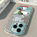 Pilot Snoopy Show Mirror Phone Case For iPhone 14 13 12 11 15 16 Pro Max Lovely Hard Shockproof Kawaii Cover